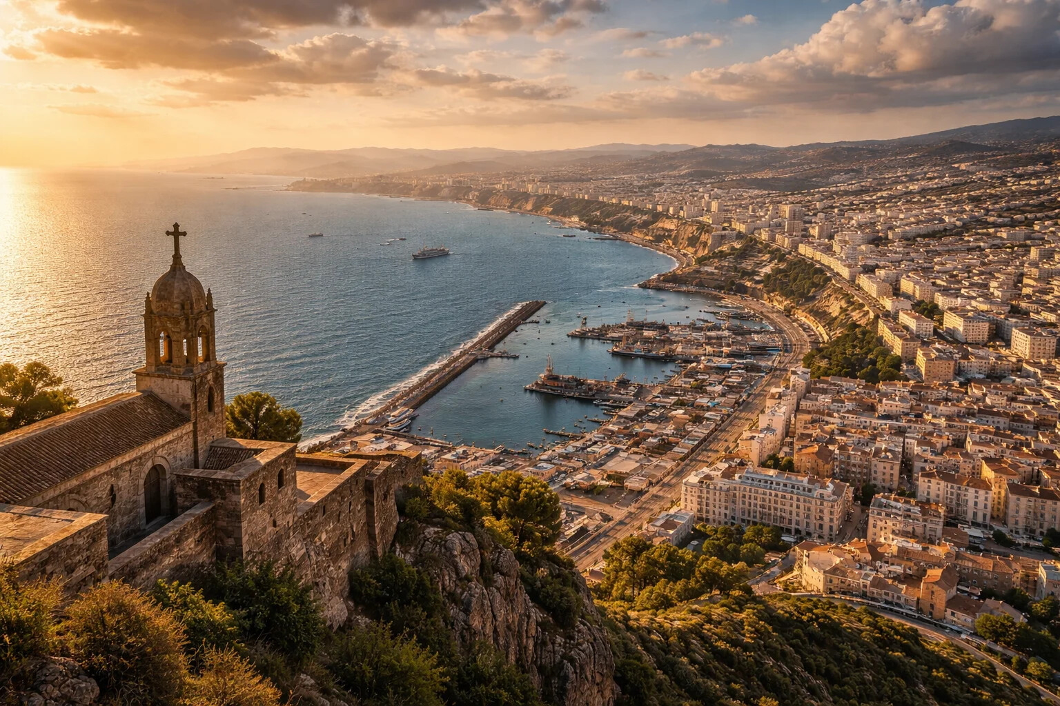 Panoramic view of Oran from Santa Cruz Fort