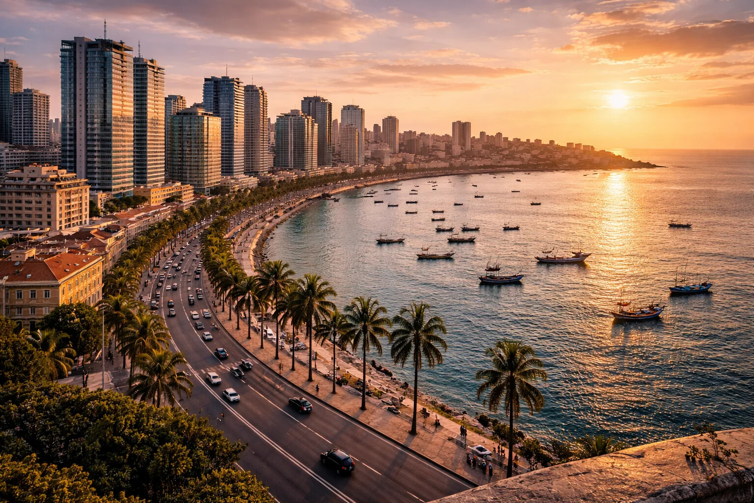 Luanda Bay at Sunset