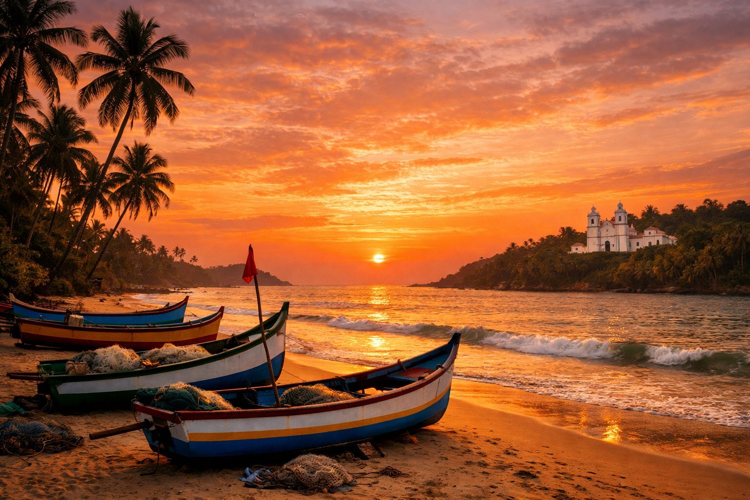 Goa beach at sunset
