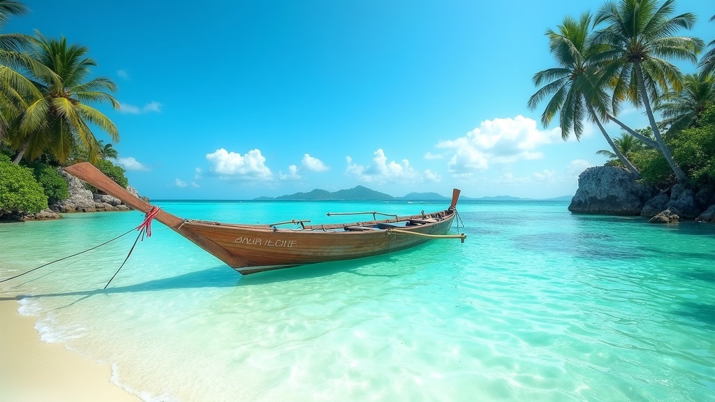 Gili Islands crystal clear water with boat
