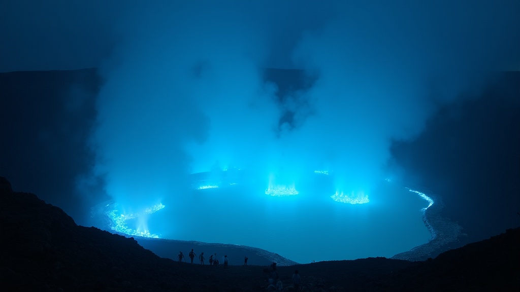 Blue flames of Ijen Crater, Java