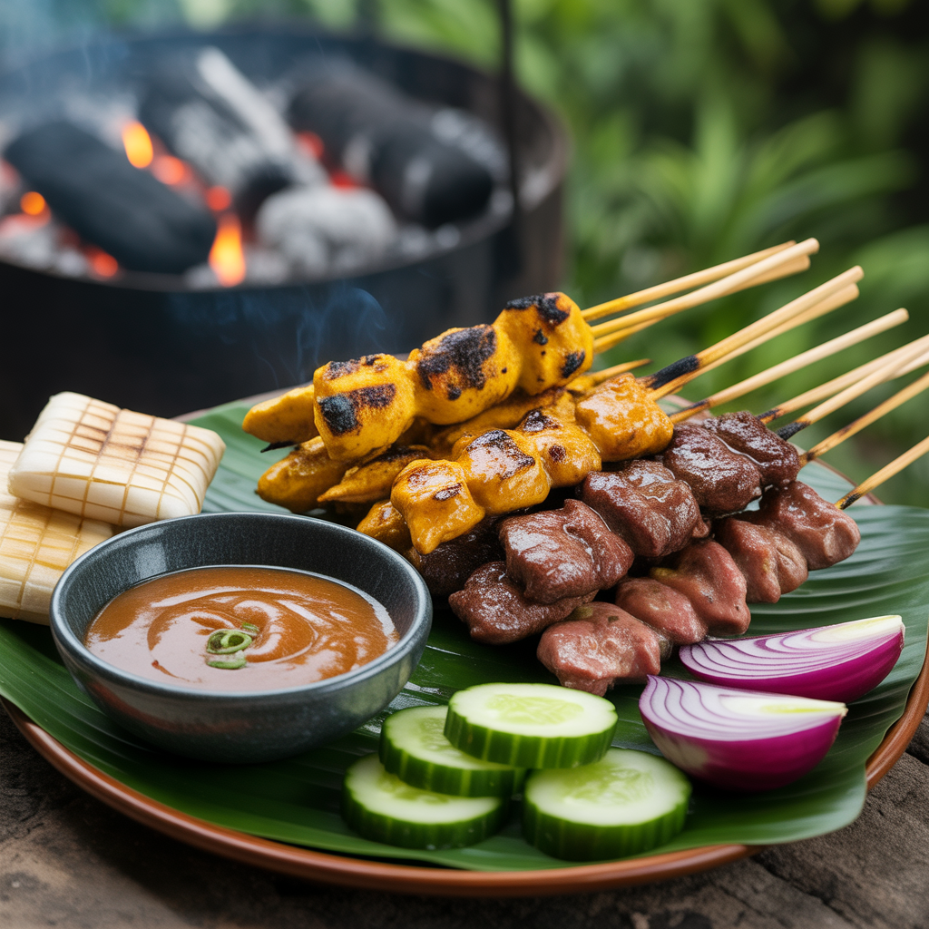 Singapore Satay with peanut sauce