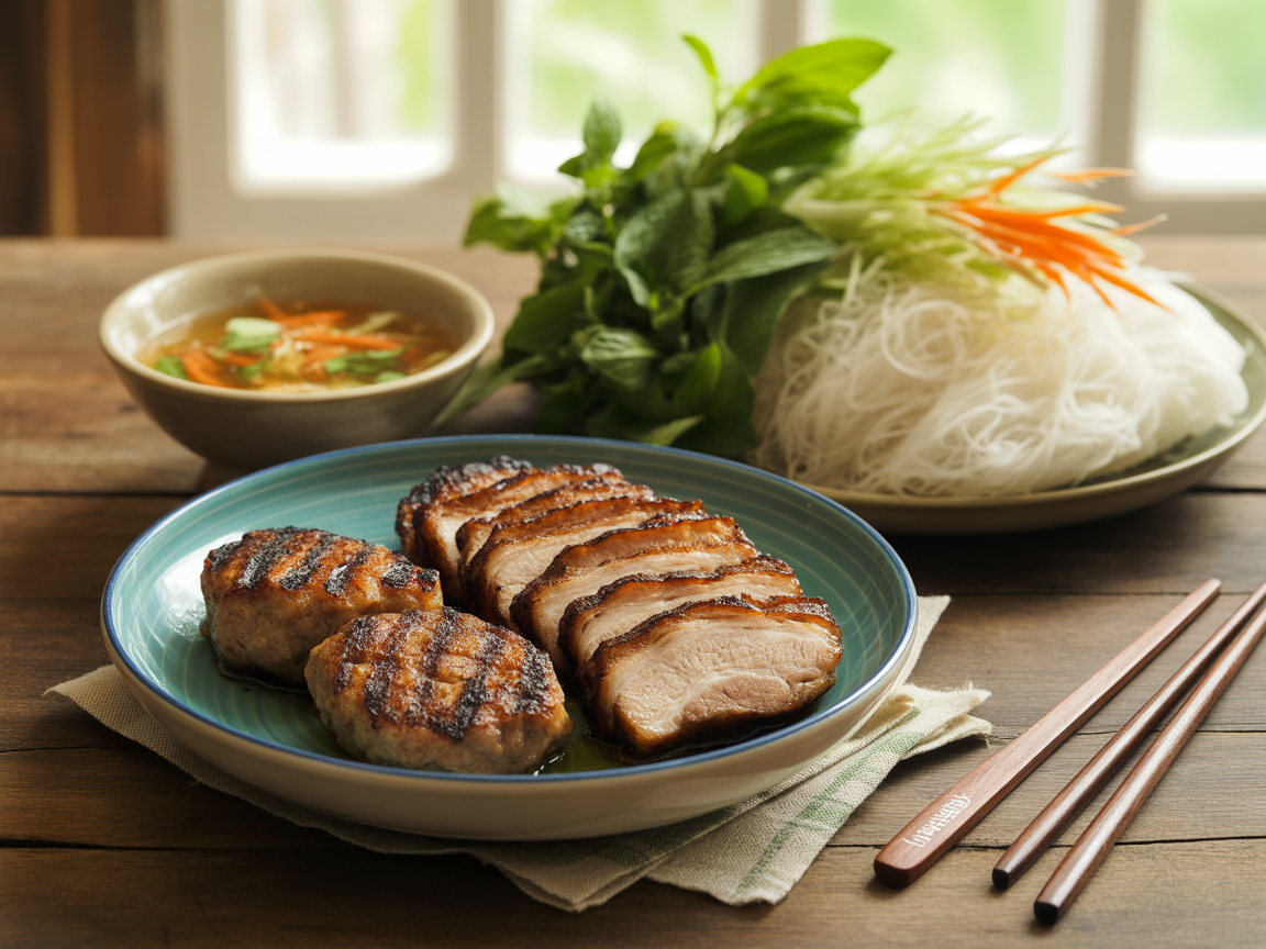 Bún chả grilled pork noodles