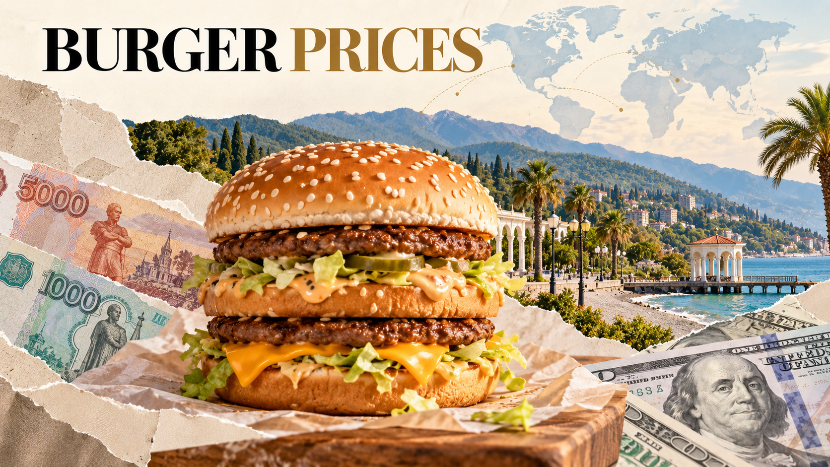 Local burgers compared with a US Big Mac