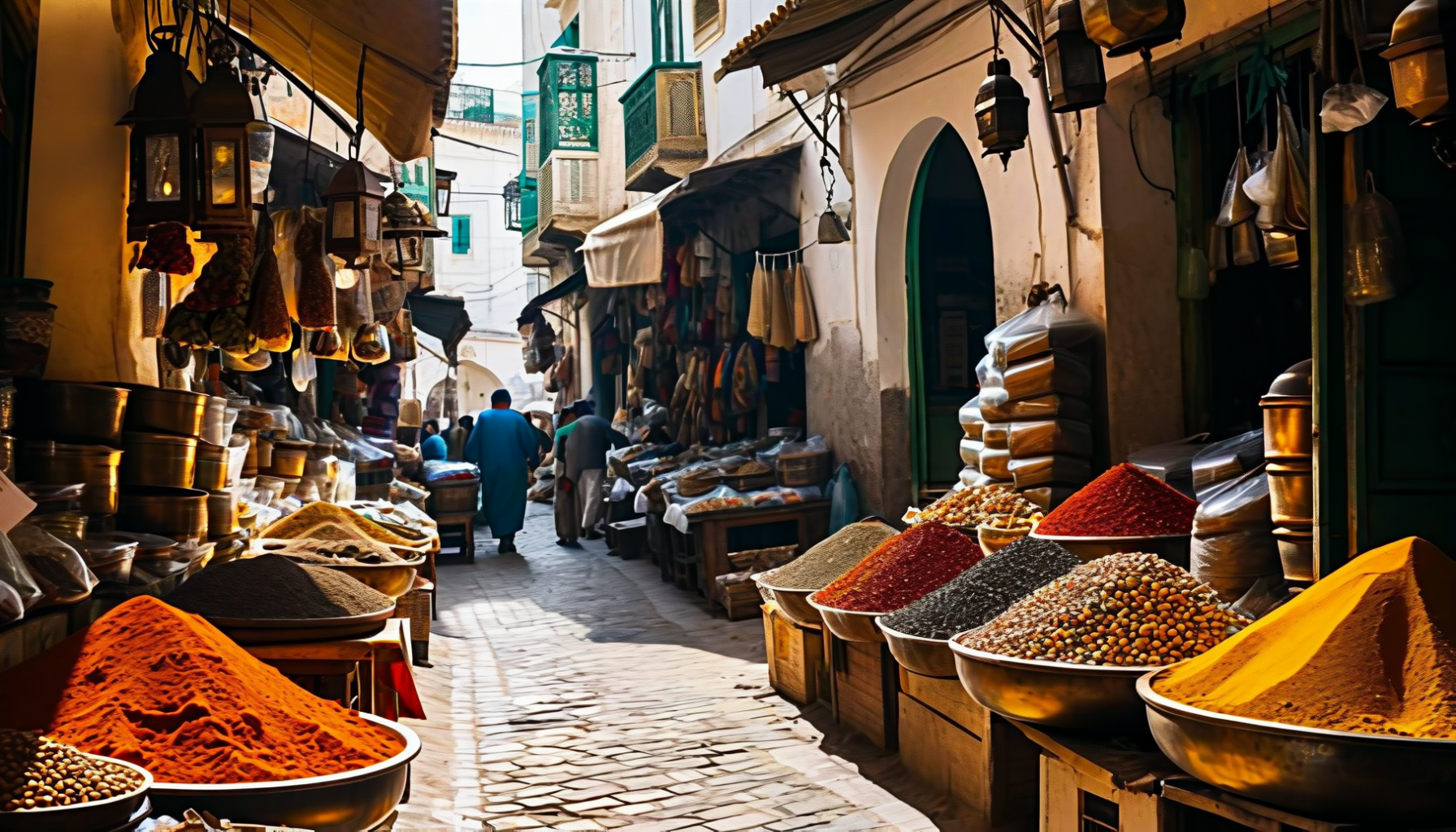 Traditional souk in Algiers Casbah