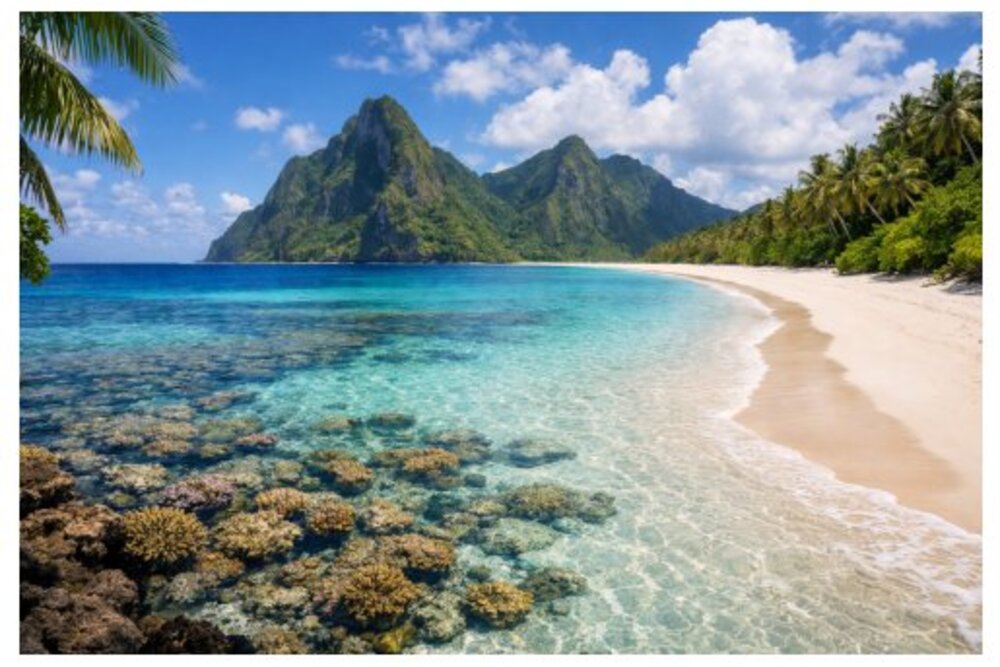 Ofu Beach pristine white sand and turquoise water