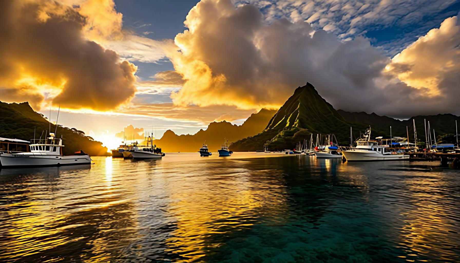 Pago Pago Harbor at sunrise