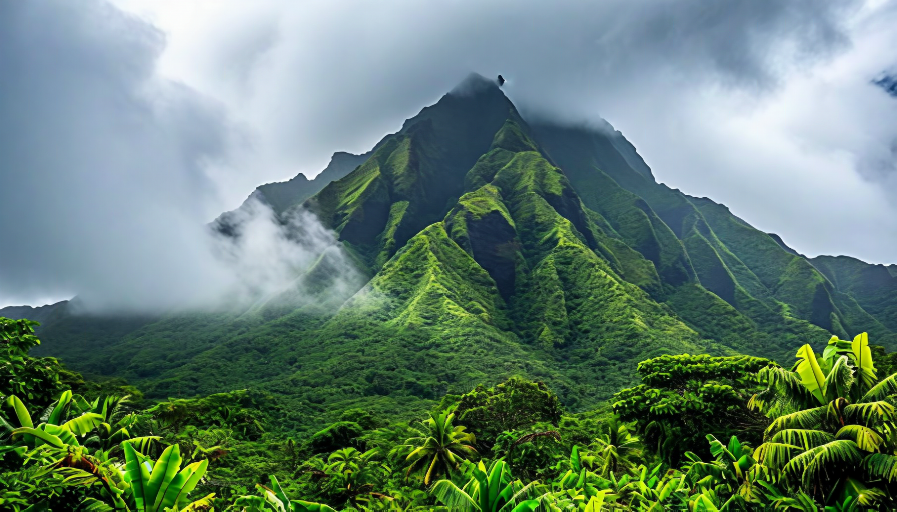 Rainmaker Mountain in clouds