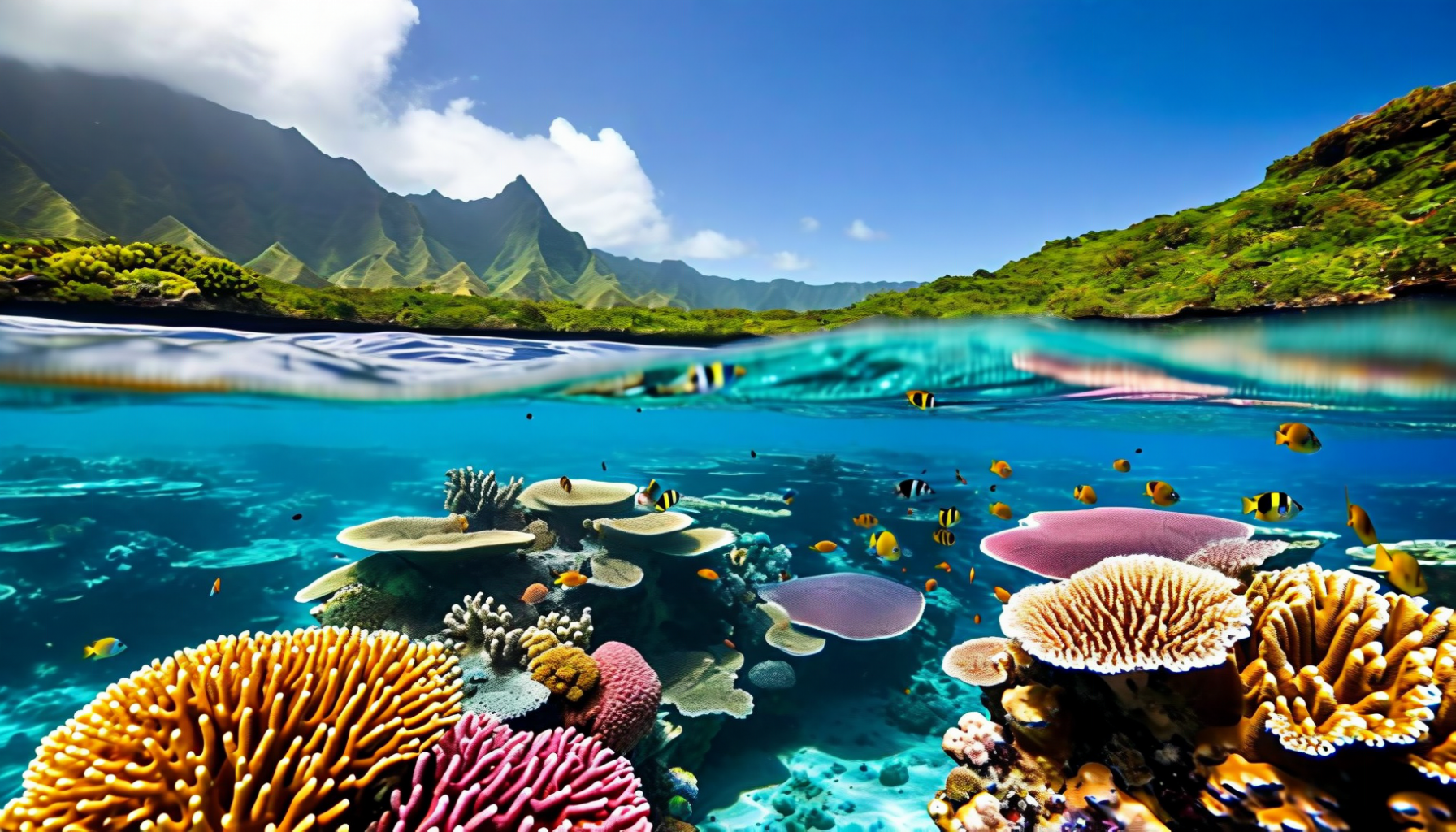 Coral reef snorkeling at Ofu