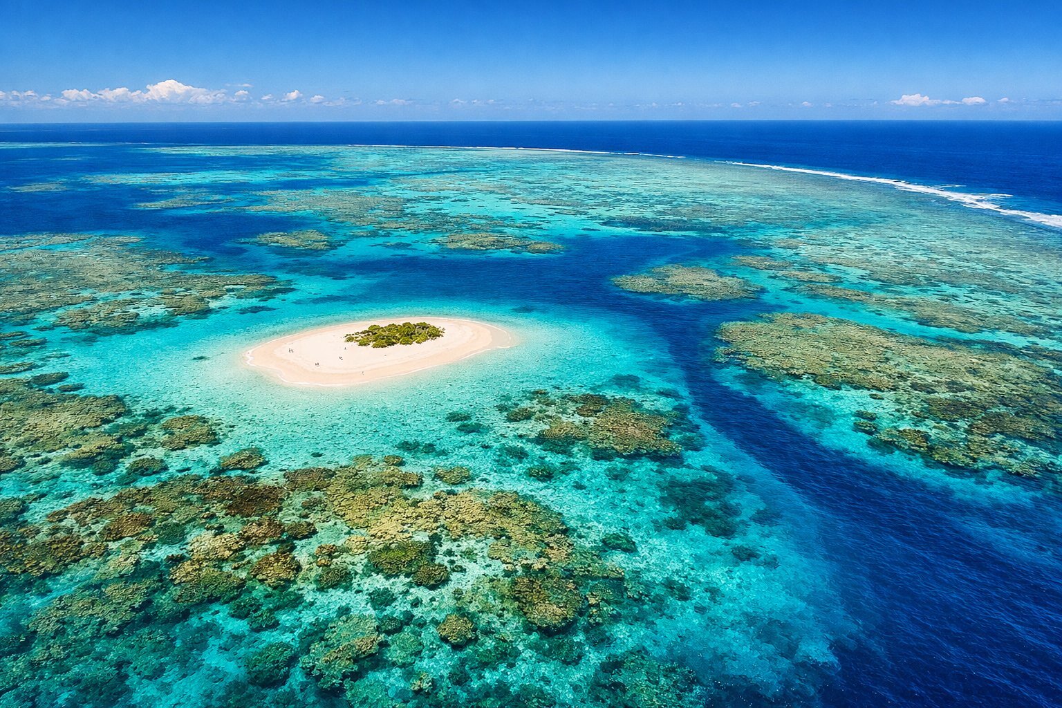 Aerial view of the Great Barrier Reef