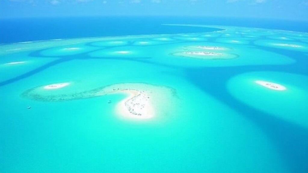 Aerial view of Exumas cays