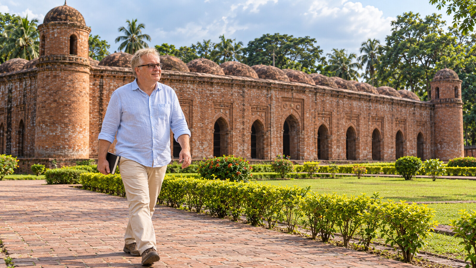 Radim Kaufmann at the Sixty Dome Mosque in Bagerhat