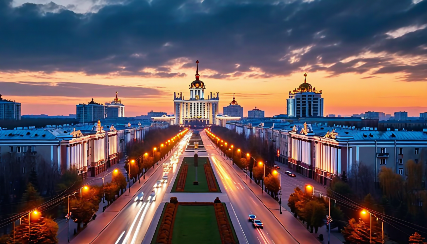 Minsk skyline Stalinist architecture