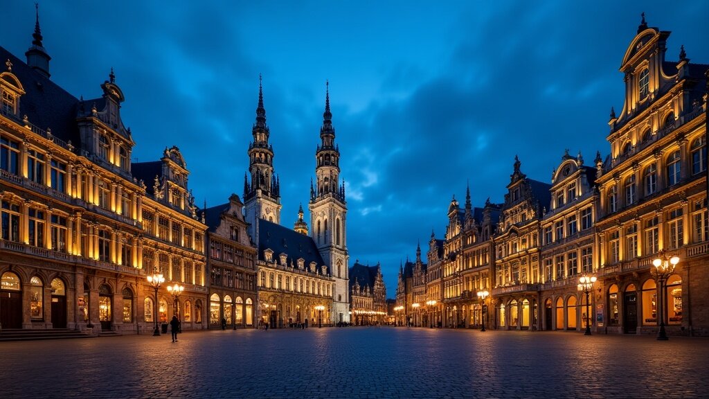 Grand Place Brussels illuminated at night