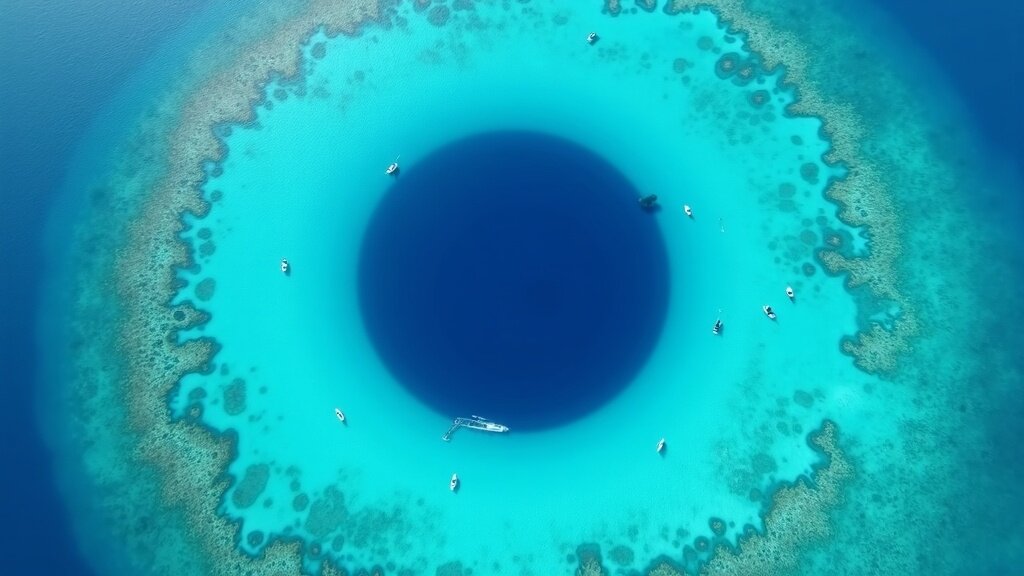 The Great Blue Hole aerial view