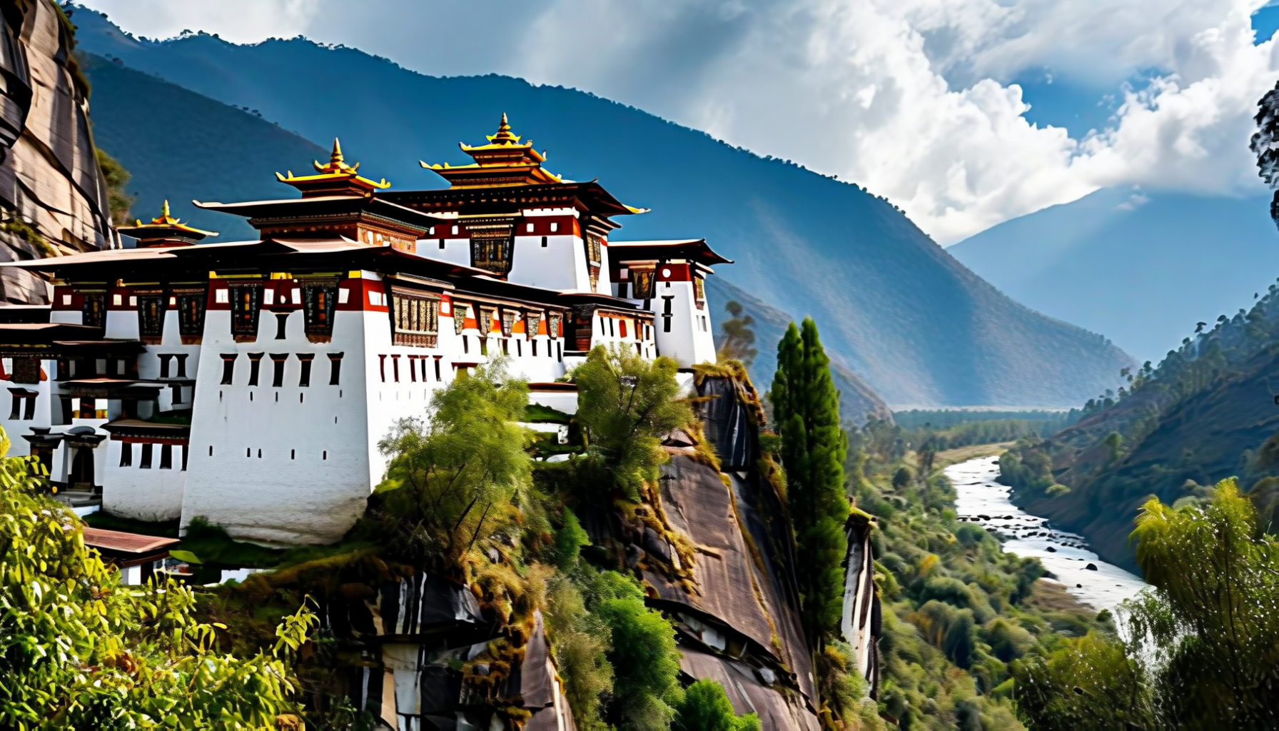 Trongsa Dzong on the ridge