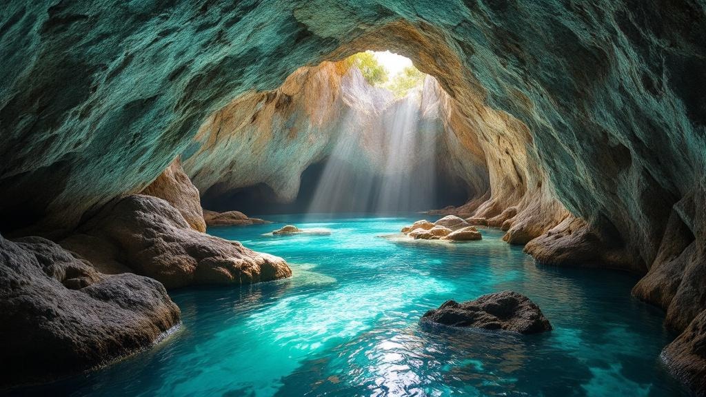 The Baths at Virgin Gorda with massive granite boulders and turquoise pools