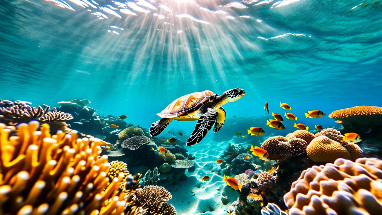 Snorkelling over coral reef in the BVI