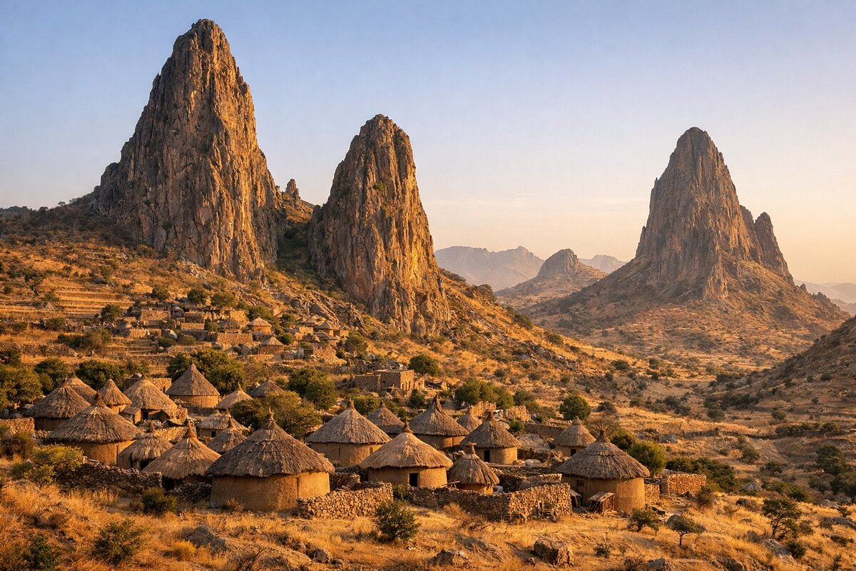 Volcanic peaks of Rhumsiki in the Mandara Mountains