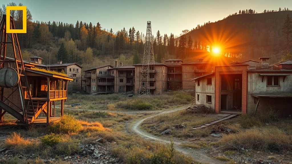 Tkvarcheli Ghost Town - abandoned Soviet mining city with overgrown buildings
