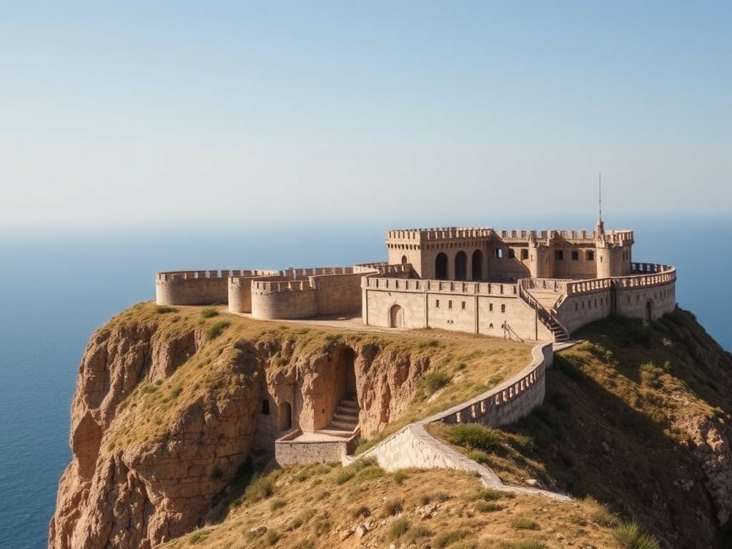 Monte Hacho fortress and coastline
