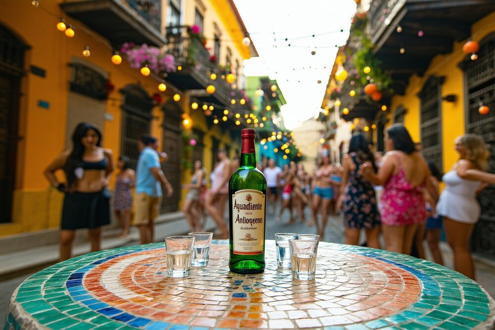 Aguardiente at Colombian fiesta