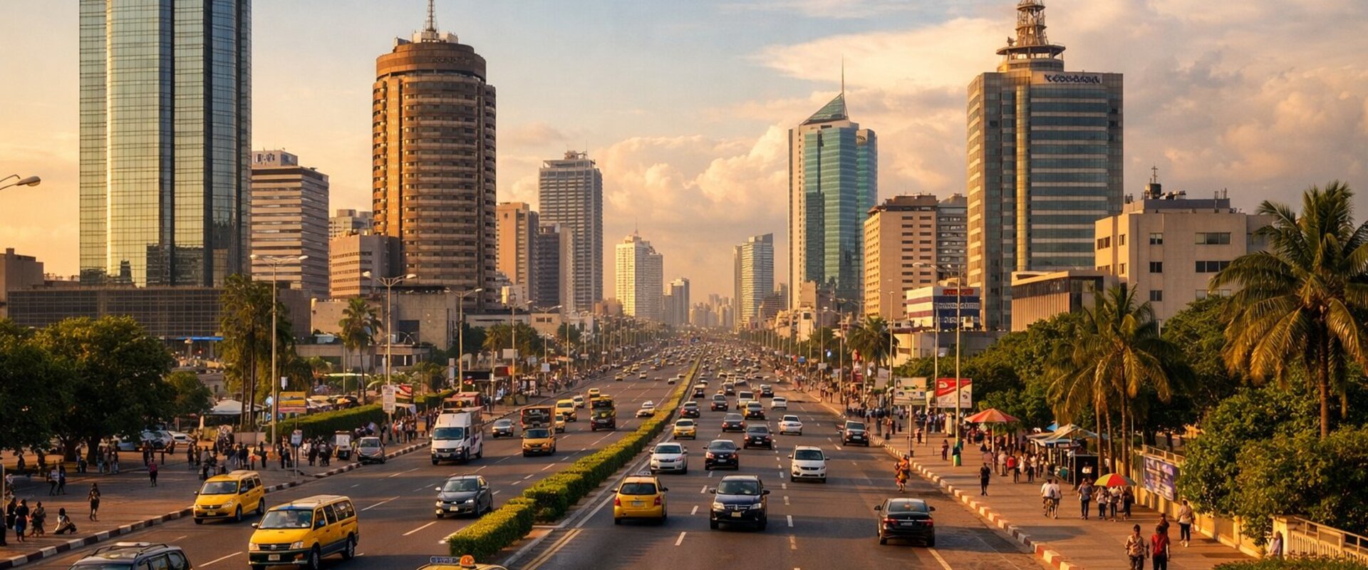 Boulevard du 30 Juin in Kinshasa, DR Congo