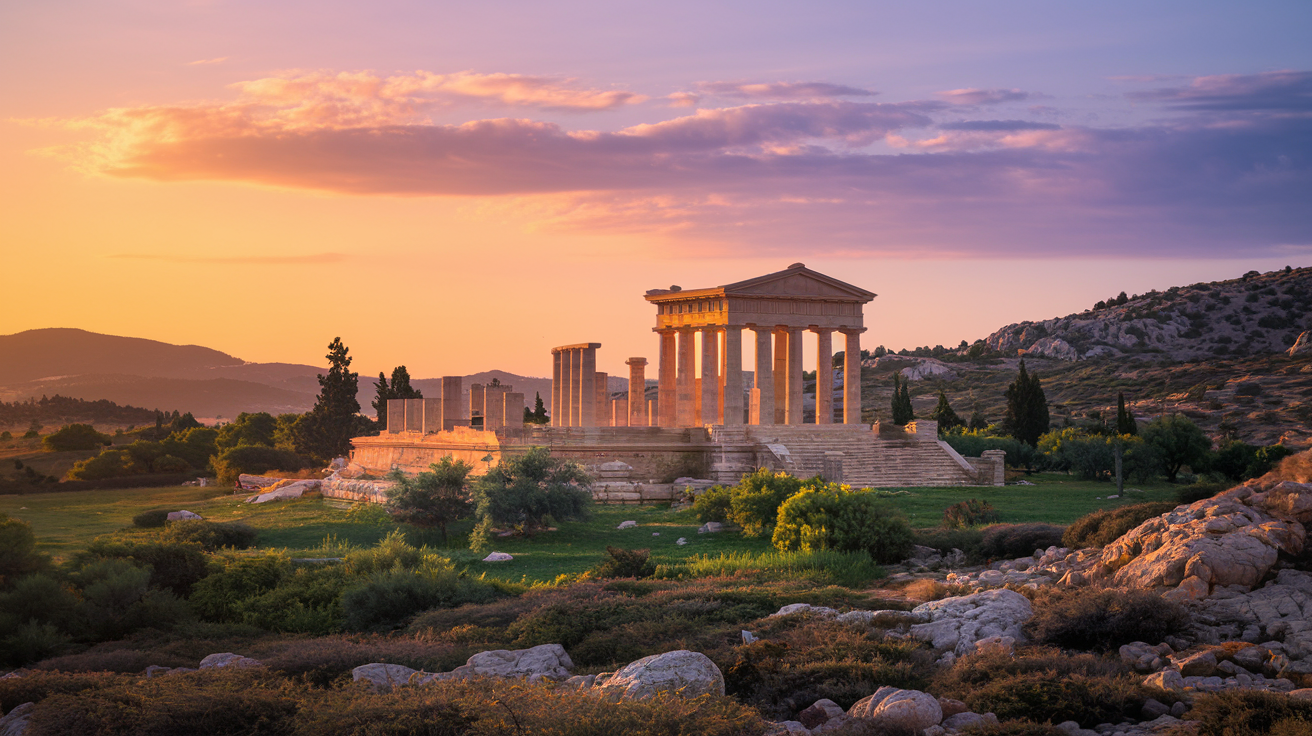 New Athos Monastery at sunset
