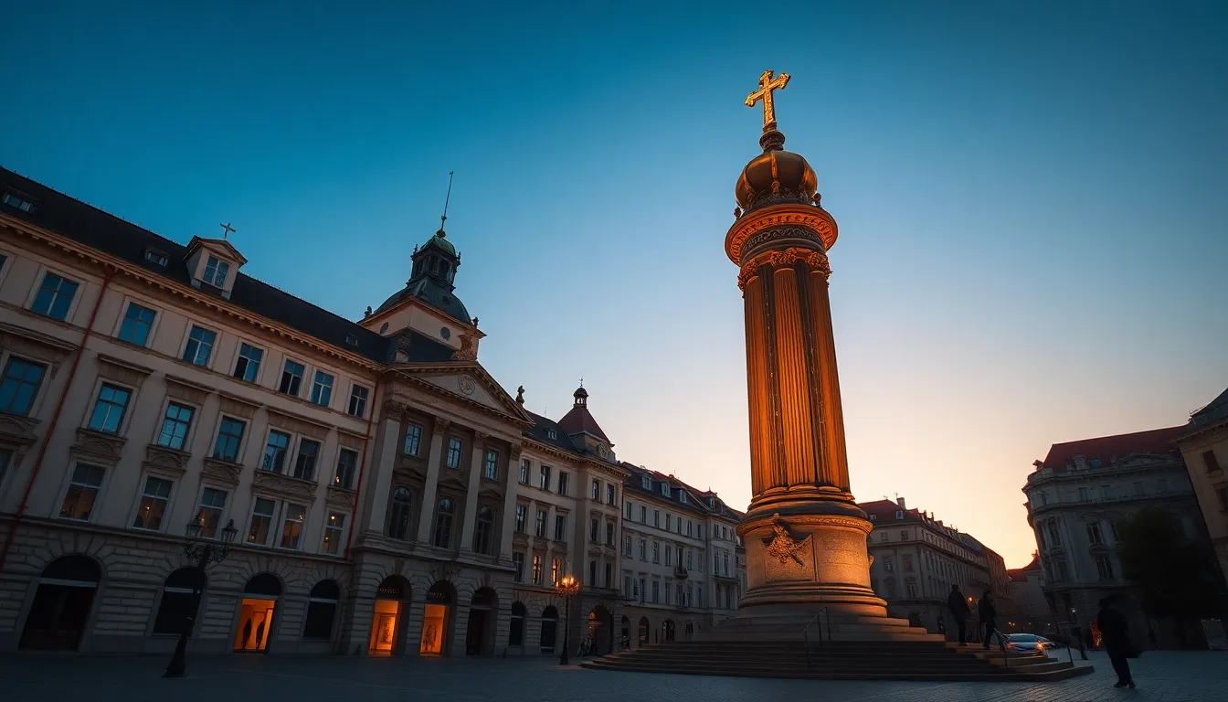 Holy Trinity Column UNESCO monument in Olomouc main square