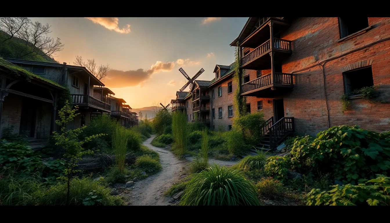 Tkvarcheli Ghost Town - abandoned Soviet mining city with overgrown buildings
