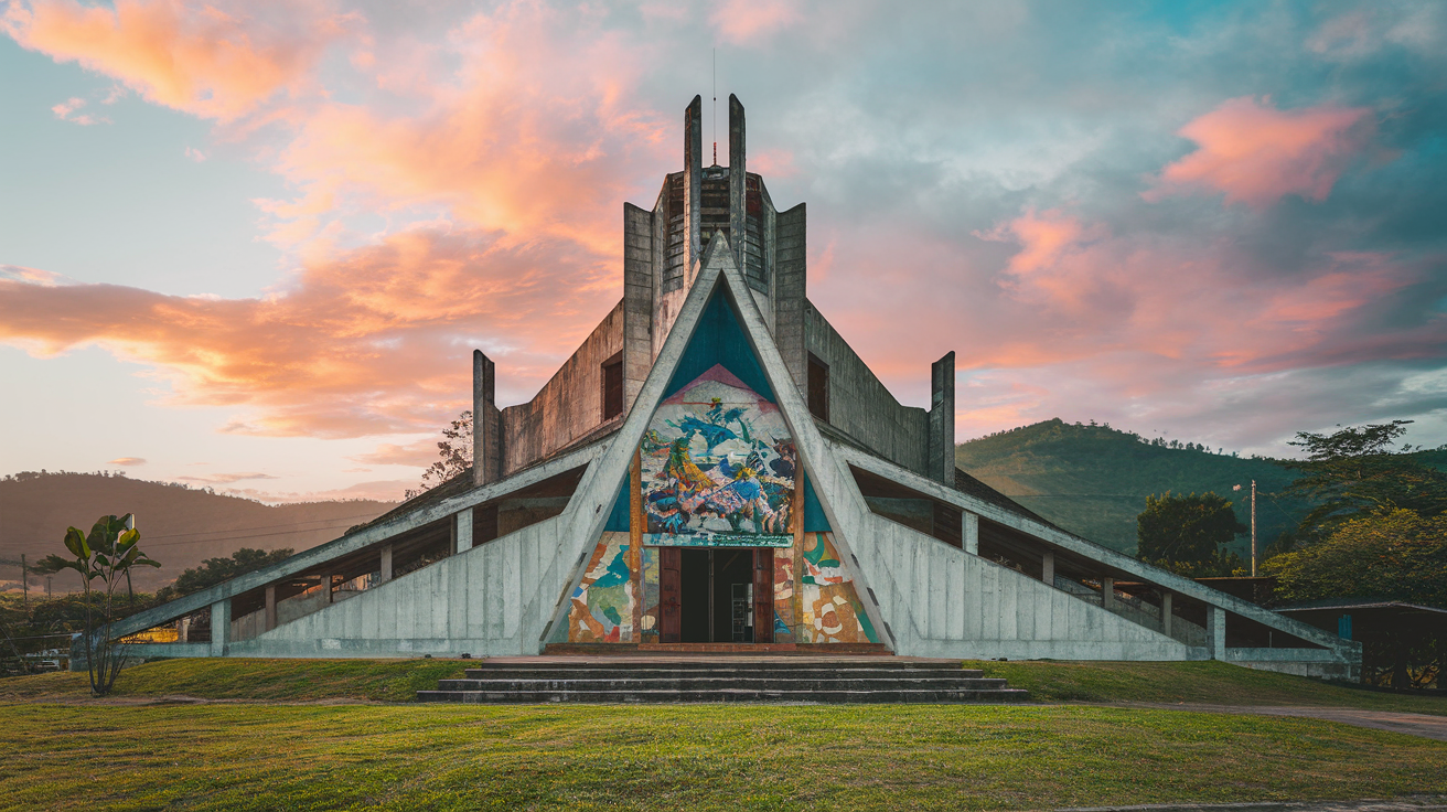 New Athos Monastery at sunset