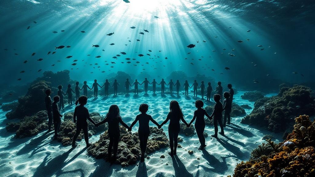 Underwater sculpture park in Moliniere Bay, Grenada
