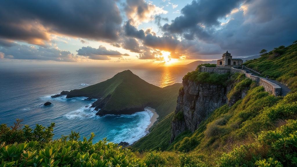 Dramatic coastal cliffs at Leapers Hill (Sauteurs), Grenada