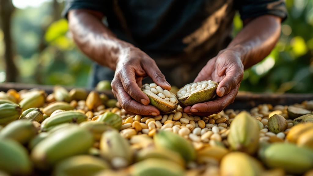 Cocoa beans drying at Belmont Estate plantation in Grenada