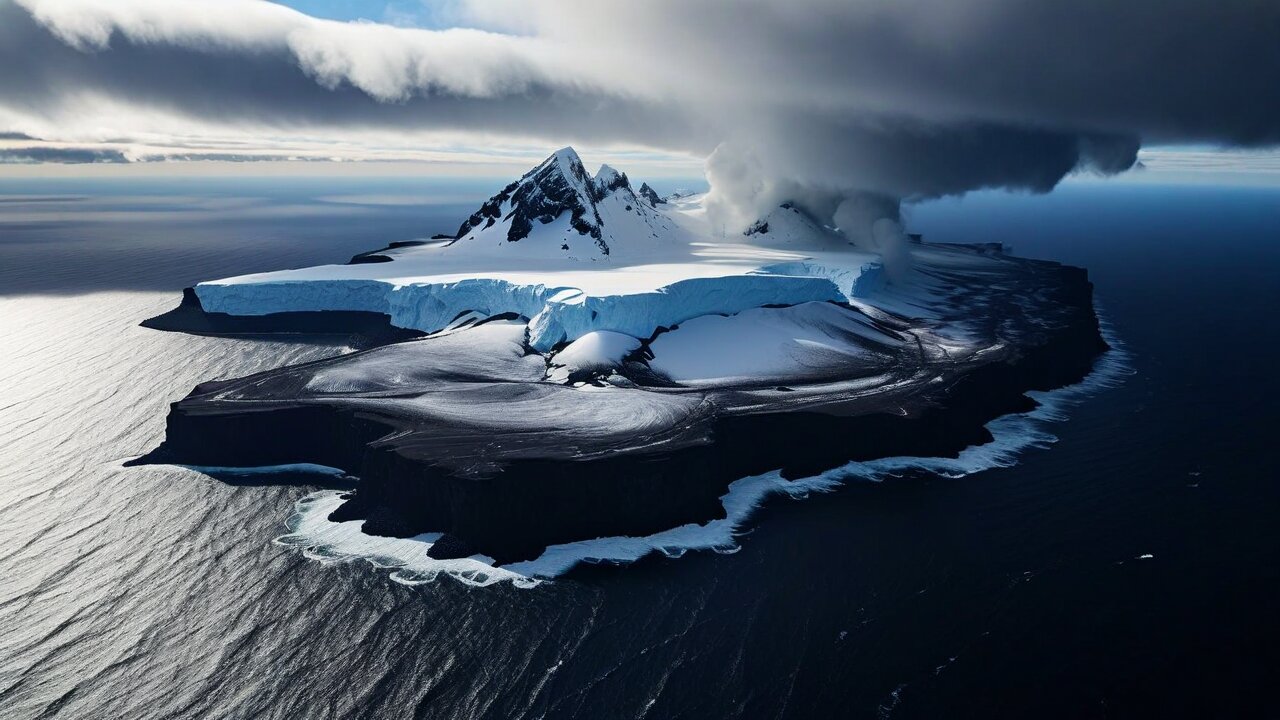 Aerial view of Heard Island