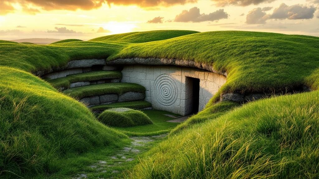 Inside Newgrange — ancient spiral carvings illuminate at winter solstice