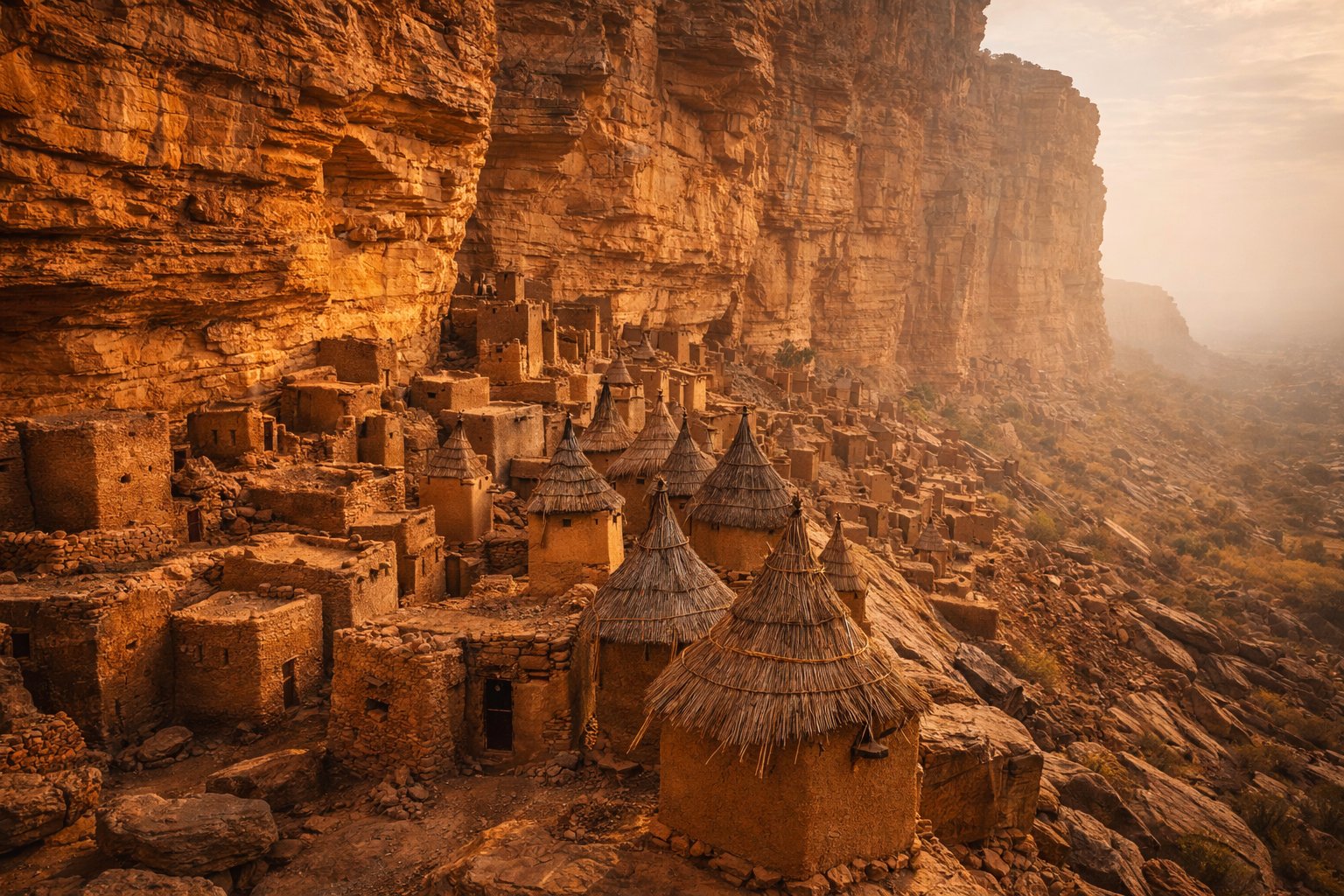 Dogon cliff village at Bandiagara Escarpment