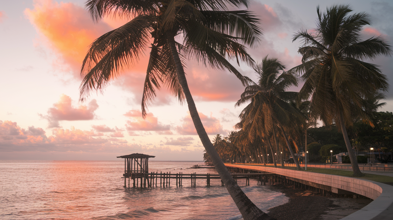 Palikir Seafront Promenade at golden hour