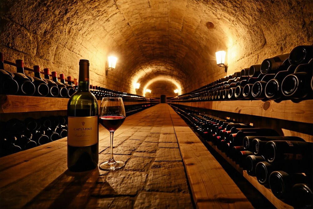 Underground wine cellar tunnels at Milestii Mici