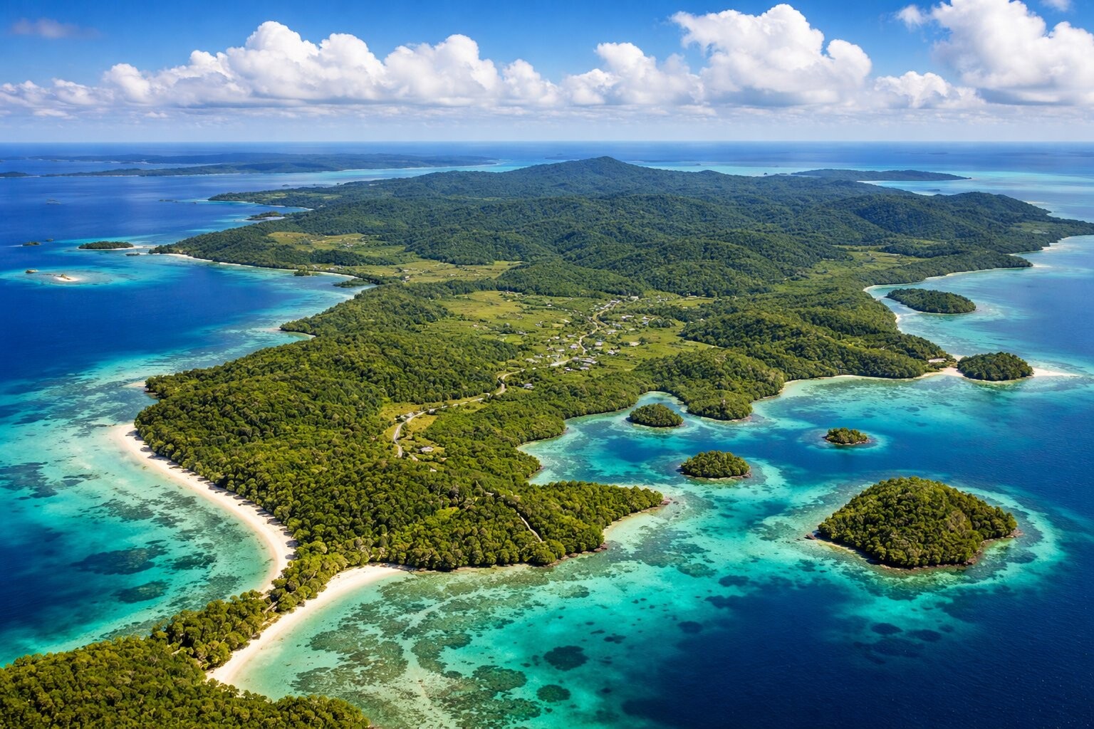 Aerial view of Babeldaob Island Palau