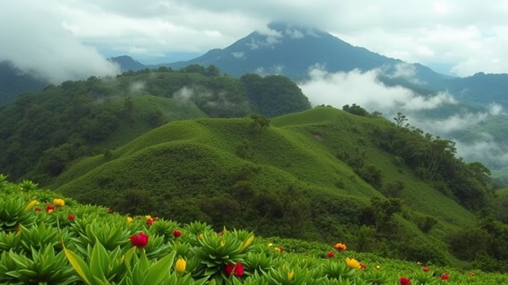 Boquete coffee plantations in mountains