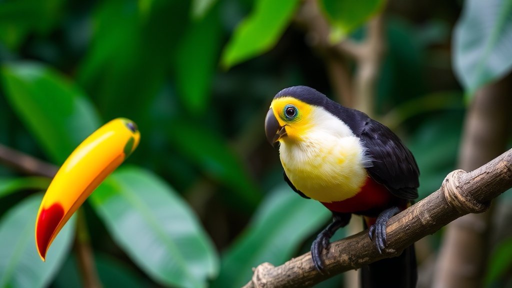 Colorful toucan in Panama rainforest