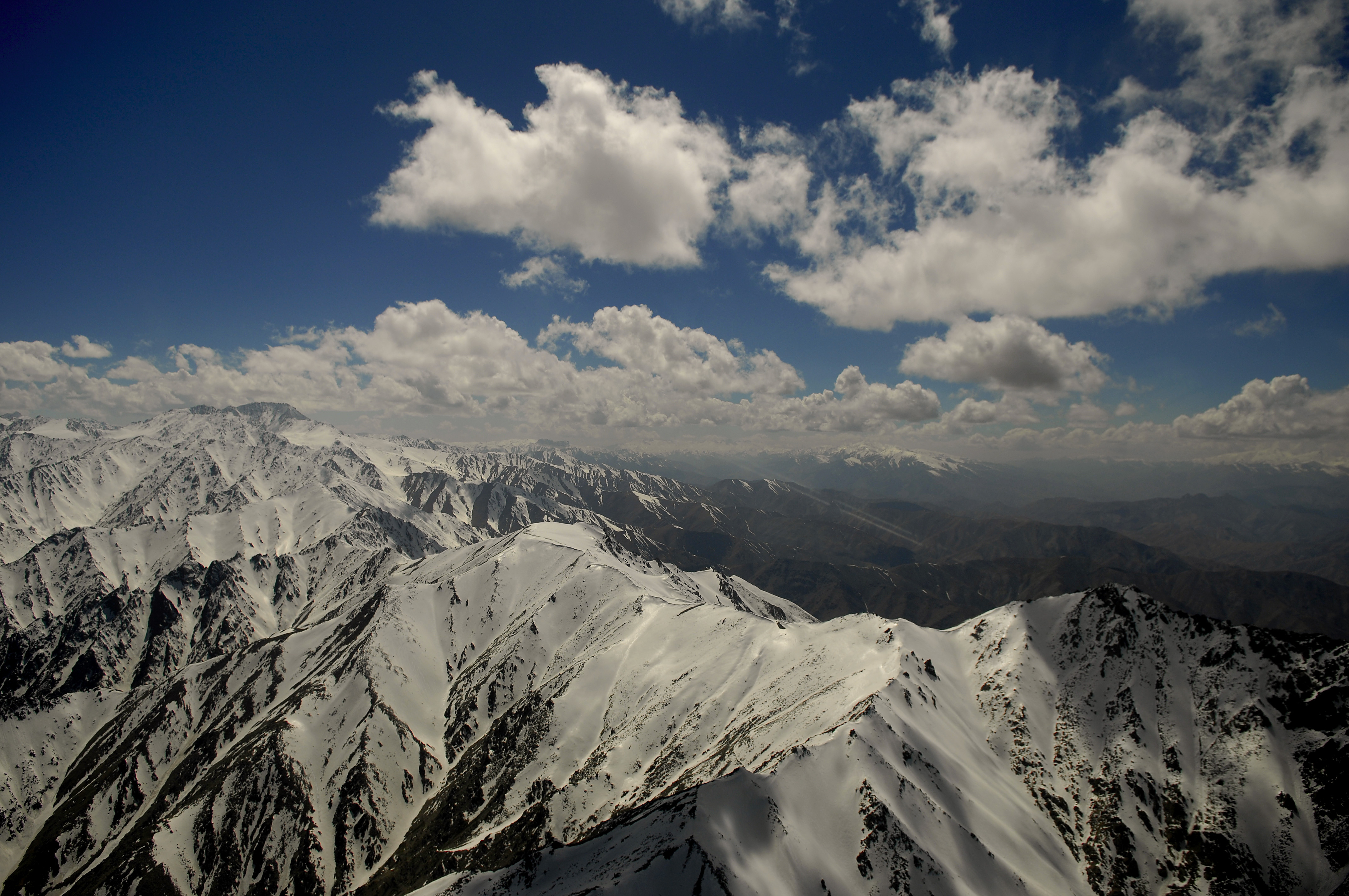 Hindu Kush mountain range at sunrise