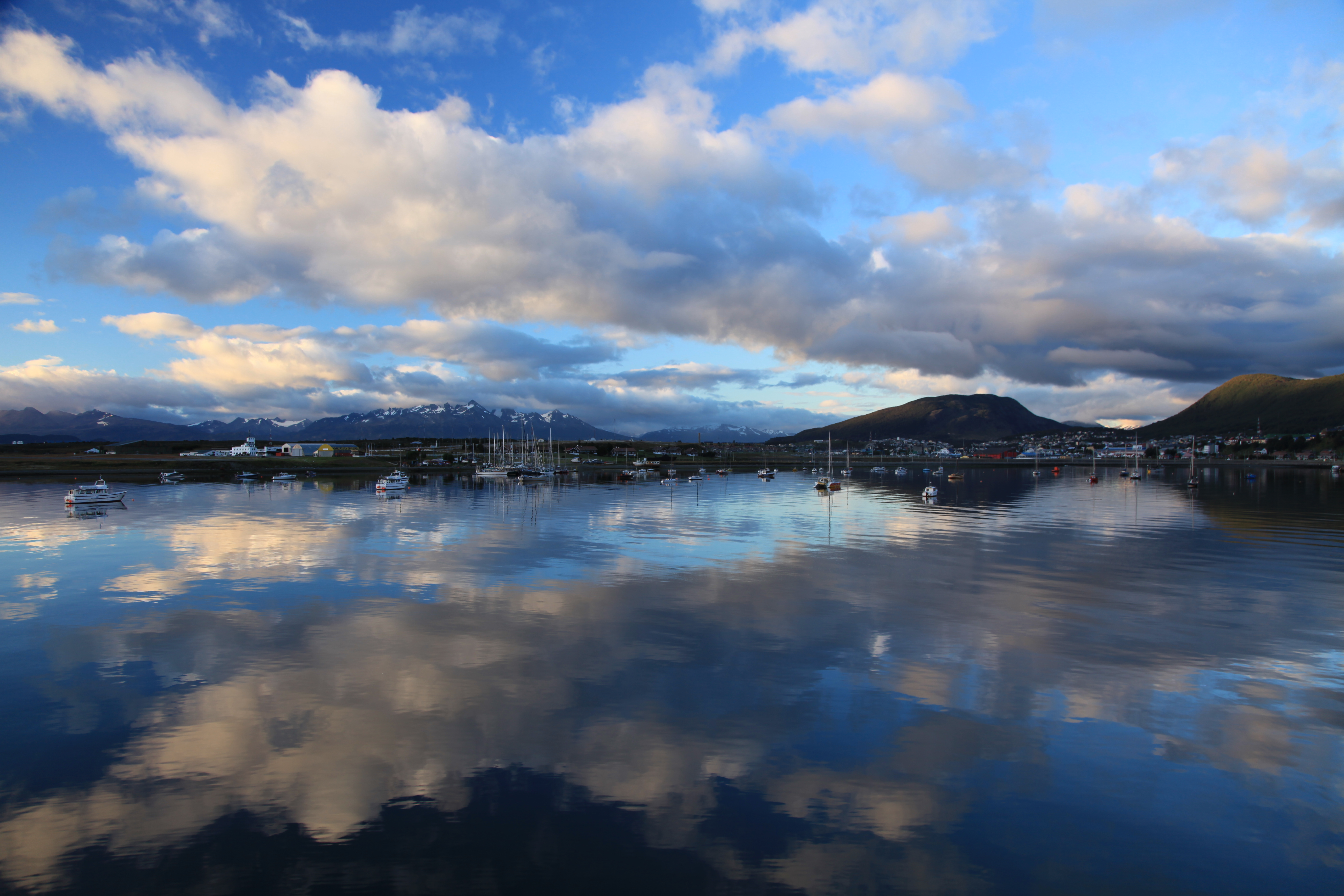 Ushuaia harbor and mountains