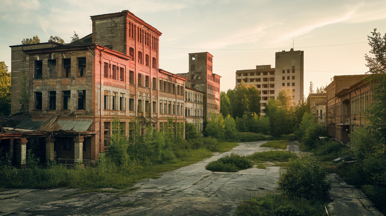Tkvarcheli Ghost Town - abandoned Soviet mining city with overgrown buildings