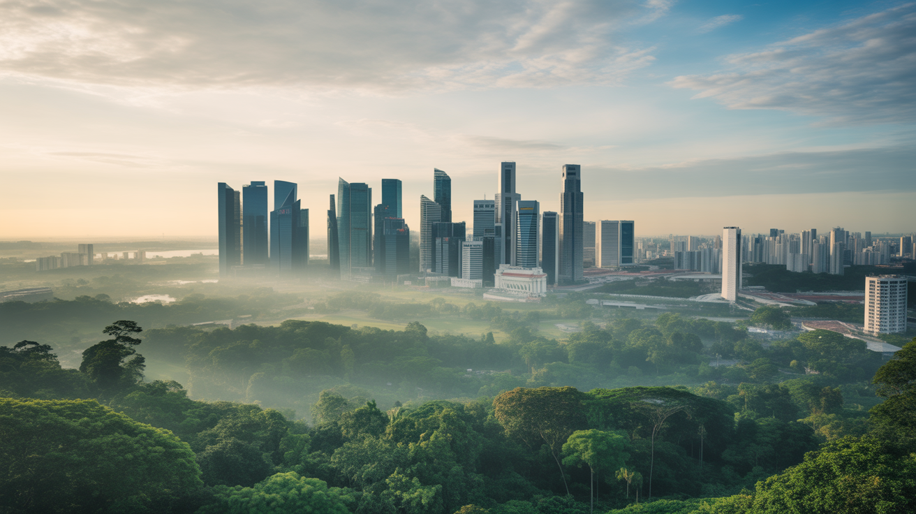 Singapore skyline from Bukit Timah nature reserve