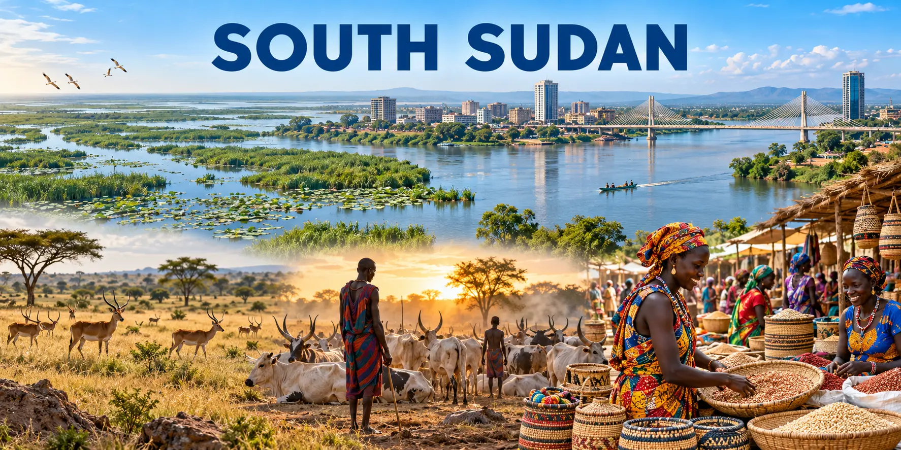 South Sudan editorial country collage