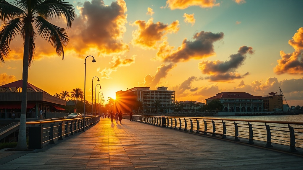 Paramaribo Promenade at Golden Hour