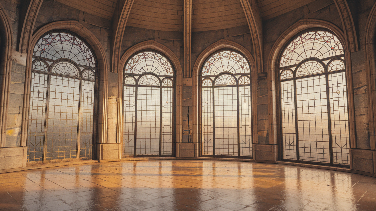 New Athos Monastery Interior with golden iconostasis