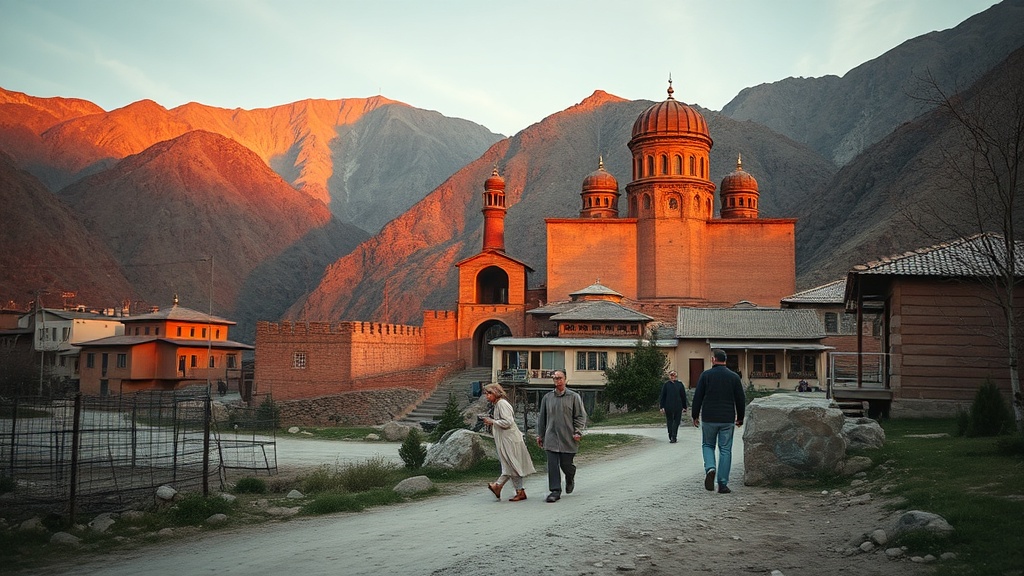 Gagra Colonnade with Tourists